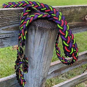 NEW Bright Flashy Reins 9 Strand Paracord 7’ Pre-Shrunk with Conway Buckles
